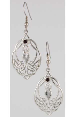 Celtic Knot Goddess with Crystal Earrings